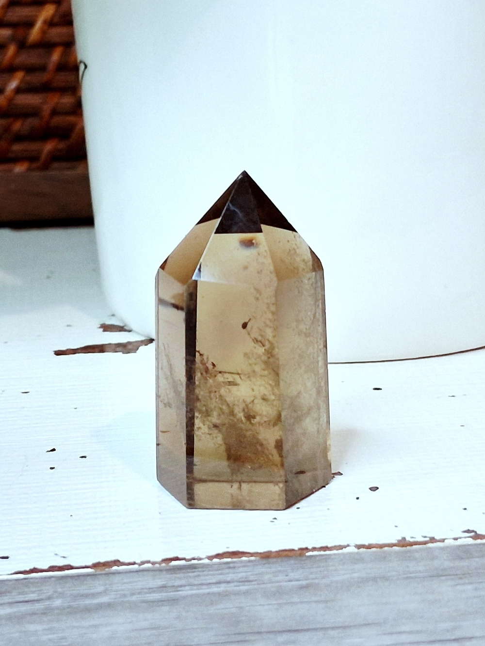 Smoky Quartz Point Crystal Home Accent - Brown